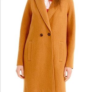 LN! Boiled Wool Mustard J. Crew Daphne Topcoat